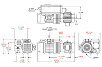 Dimensions - L250D/305 Series Oil-Flooded Vacuum Pumps