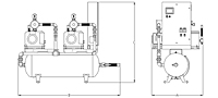 Laboratory Dry Claw Triplex Tank Mounted Horizontal Vacuum System with Premium Controls