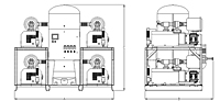 Laboratory Dry Claw Quadplex Tank Mounted Vertical Vacuum System with Premium Controls