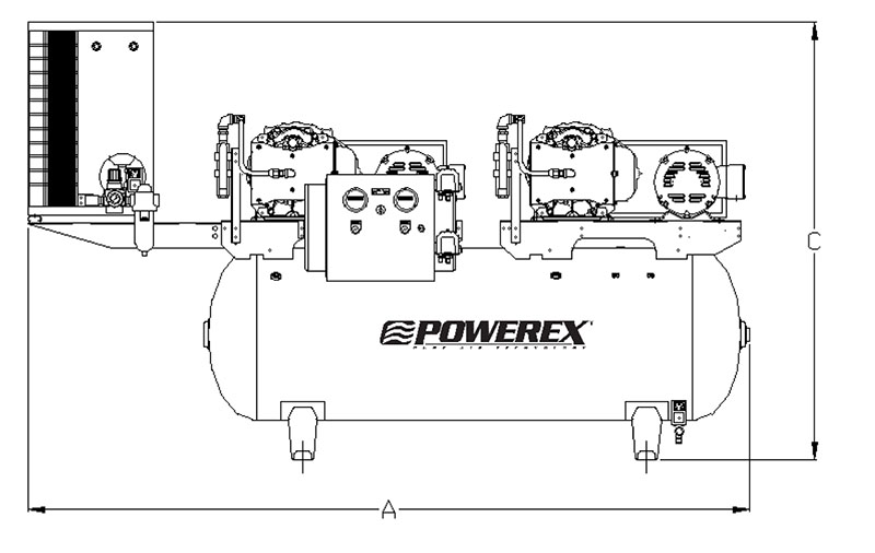 # STD1303, Oilless Scroll Tankmount Duplex Air Compressor with Dryer On Compressed Air Systems, Inc.