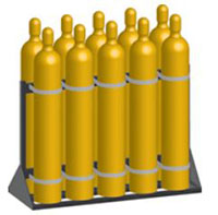 59 Inch (in) Length, 40 Inch (in) Height, and 22 Inch (in) Width Cylinder Rack