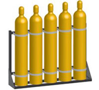 59 Inch (in) Length, 40 Inch (in) Height, and 12 Inch (in) Width Cylinder Rack