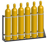 70 Inch (in) Length, 40 Inch (in) Height, and 12 Inch (in) Width Cylinder Rack