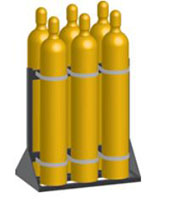 36 Inch (in) Length, 40 Inch (in) Height, and 22 Inch (in) Width Cylinder Rack