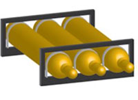 36 Inch (in) Length and 14 Inch (in) Width Cylinder Rack