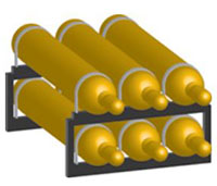 36 Inch (in) Length and 17 Inch (in) Width Cylinder Rack