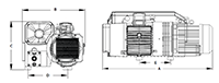 39.6 Inch (in) Dimension A Oil Lubricated Rotary Vane Vacuum Pump - 2
