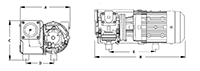 9.5 Inch (in) Dimension A Oil Lubricated Rotary Vane Vacuum Pump (RXA-12) - 2