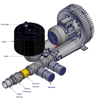 210 Millibar (mbar) Rated Pressure and 618 Cubic Feet per Minute (ft³/min) Air Flow Regenerative Blower - 5