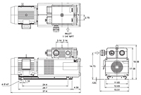Dimensions - KRF110-SS Dry Rotary Vane Vacuum Pump-Compressors